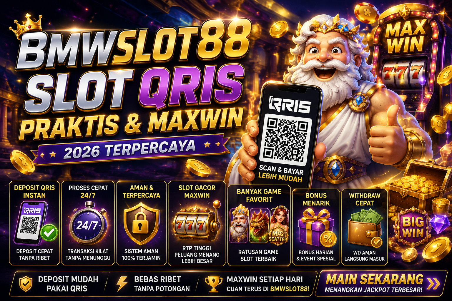 BMWSLOT88 Slot QRIS Praktis & Maxwin 2026 Terpercaya