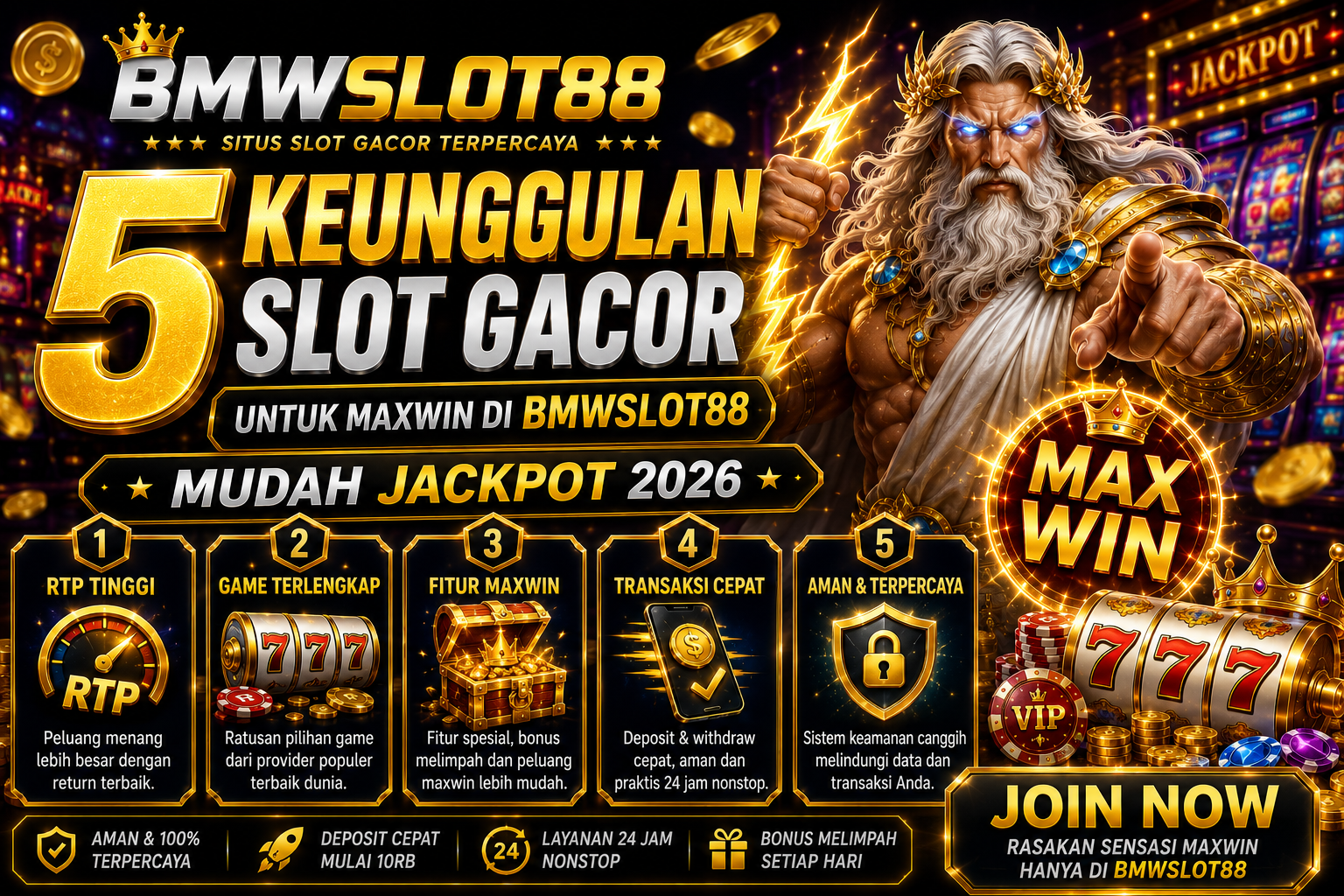 5 Keunggulan Slot Gacor untuk Maxwin di BMWSLOT88 Mudah Jackpot 2026